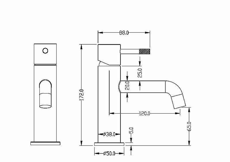 Смеситель для раковины Boheme Uno 461-GM сталь глянец купить в интернет-магазине сантехники Sanbest