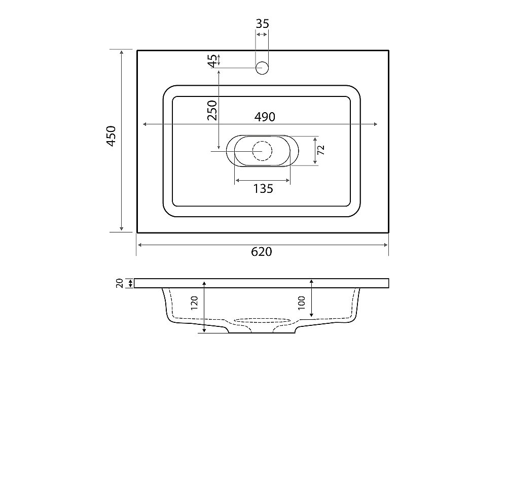 Тумба с раковиной Taliente Olejo 65 белый глянцевый для ванной в интернет-магазине Sanbest
