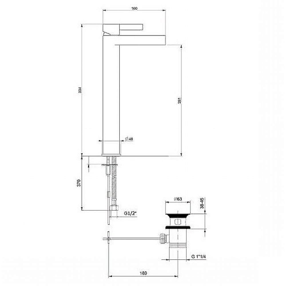 Смеситель для раковины Webert DoReMi DR830402560 черный матовый купить в интернет-магазине сантехники Sanbest