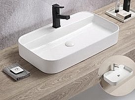 Раковина накладная CeramaLux N 70 78575 белая купить в интернет-магазине Sanbest