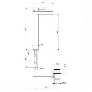 Смеситель для раковины Webert DoReMi DR830402560 черный матовый купить в интернет-магазине сантехники Sanbest