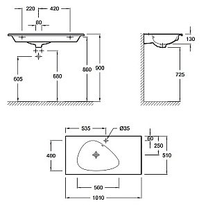 Тумба с раковиной Jacob Delafon NOUVELLE VAGUE 100 EB3032-E73+EXAQ112-Z-00 фактурный дуб для ванной в интернет-магазине Sanbest