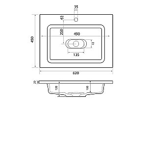 Тумба с раковиной Taliente Olejo 65 белый глянцевый для ванной в интернет-магазине Sanbest
