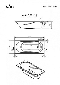 Акриловая ванна Mito Red 160x70 63376 белая купить в интернет-магазине Sanbest