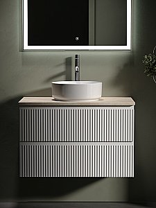 Тумба с раковиной Sancos SNOB R 80 со столешницей, белая матовый для ванной в интернет-магазине Sanbest