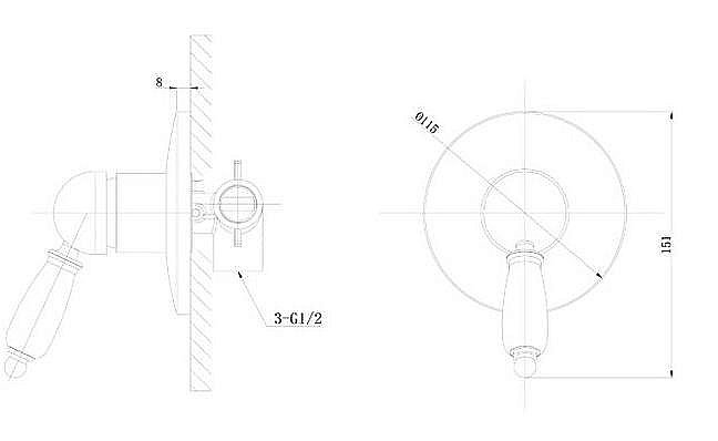 Смеситель для душа Caprigo Fonte 12-550-crm хром купить в интернет-магазине сантехники Sanbest