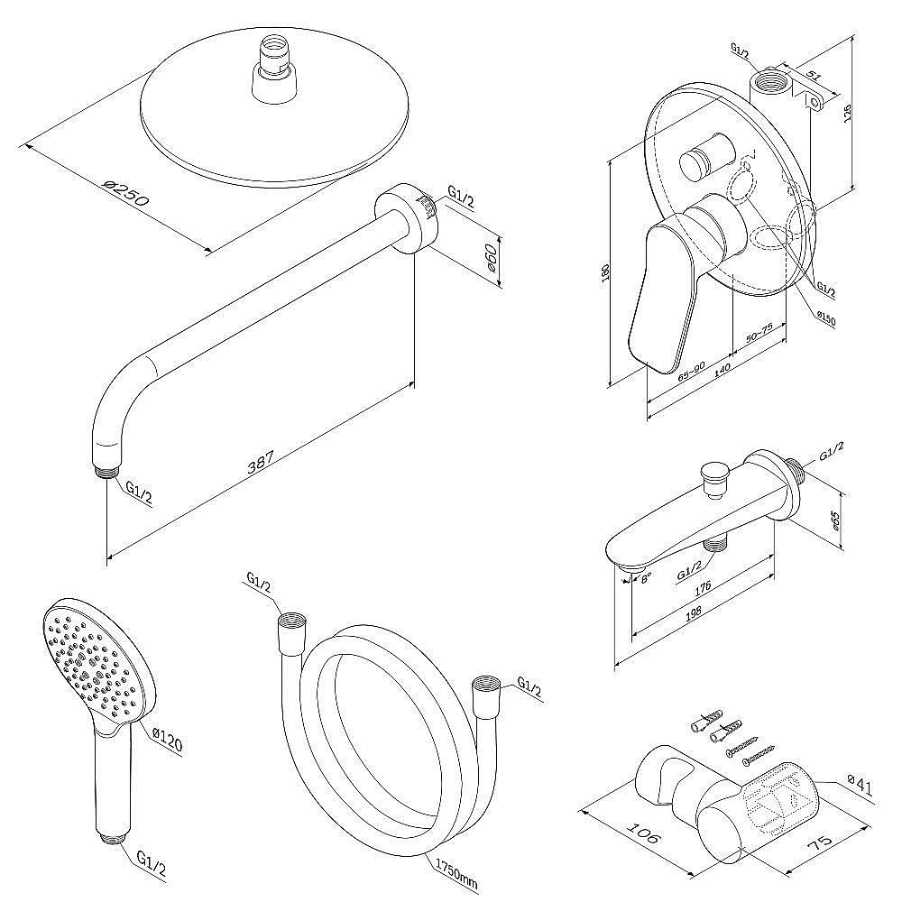 Душевая система AM.PM X-Joy FB85A10010 купить в интернет-магазине сантехники Sanbest