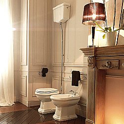 Унитаз напольный Kerasan Retro 1010 с высоким бачком 1080 Белый/хром купить в интернет-магазине Sanbest