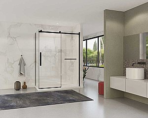 Душевой уголок Vincea Como Soft VSR-1CS1014CLB 140x100 стекло прозрачное/профиль черный купить в интернет-магазине Sanbest