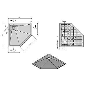 Душевой поддон Vincea VST-4SP9090A 90x90 антрацит купить в интернет-магазине Sanbest