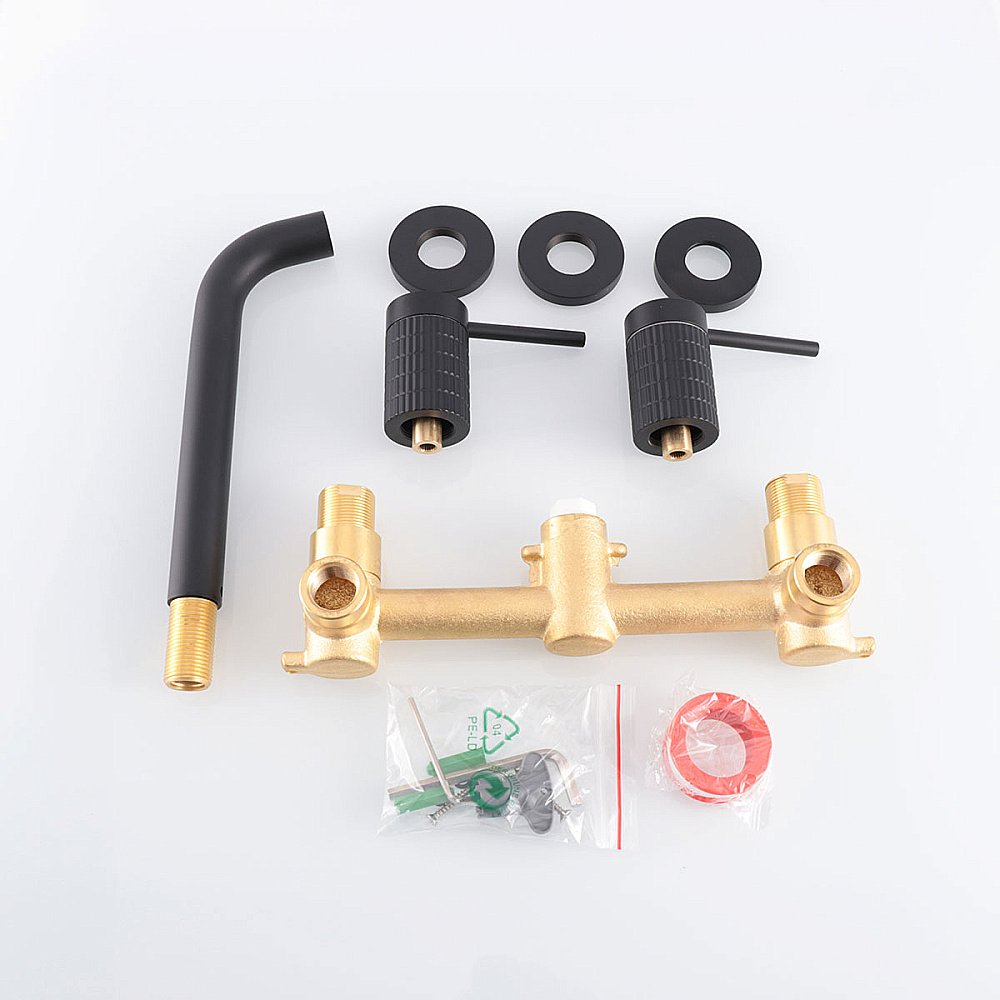 Смеситель для раковины Vincea Groove VBFW-4G1MB черный купить в интернет-магазине сантехники Sanbest