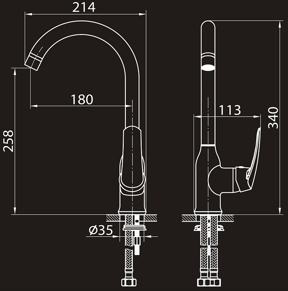 Смеситель для кухни Elghansa Wieden new 5670909 хром купить в интернет-магазине сантехники Sanbest