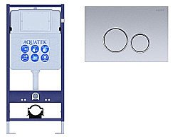 Инсталляция для унитаза Aquatek Standart INS-0000012 с кнопкой KDI-0000019 хром матовый/хром купить в интернет-магазине сантехники Sanbest