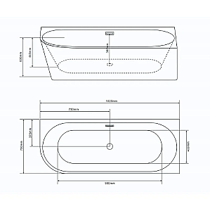 Ванна акриловая Grossman Cristal 150х75 GR-2205F белая купить в интернет-магазине Sanbest