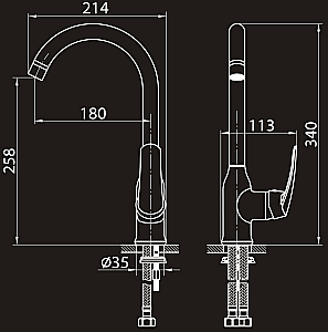 Смеситель для кухни Elghansa Wieden new 5670909 хром купить в интернет-магазине сантехники Sanbest