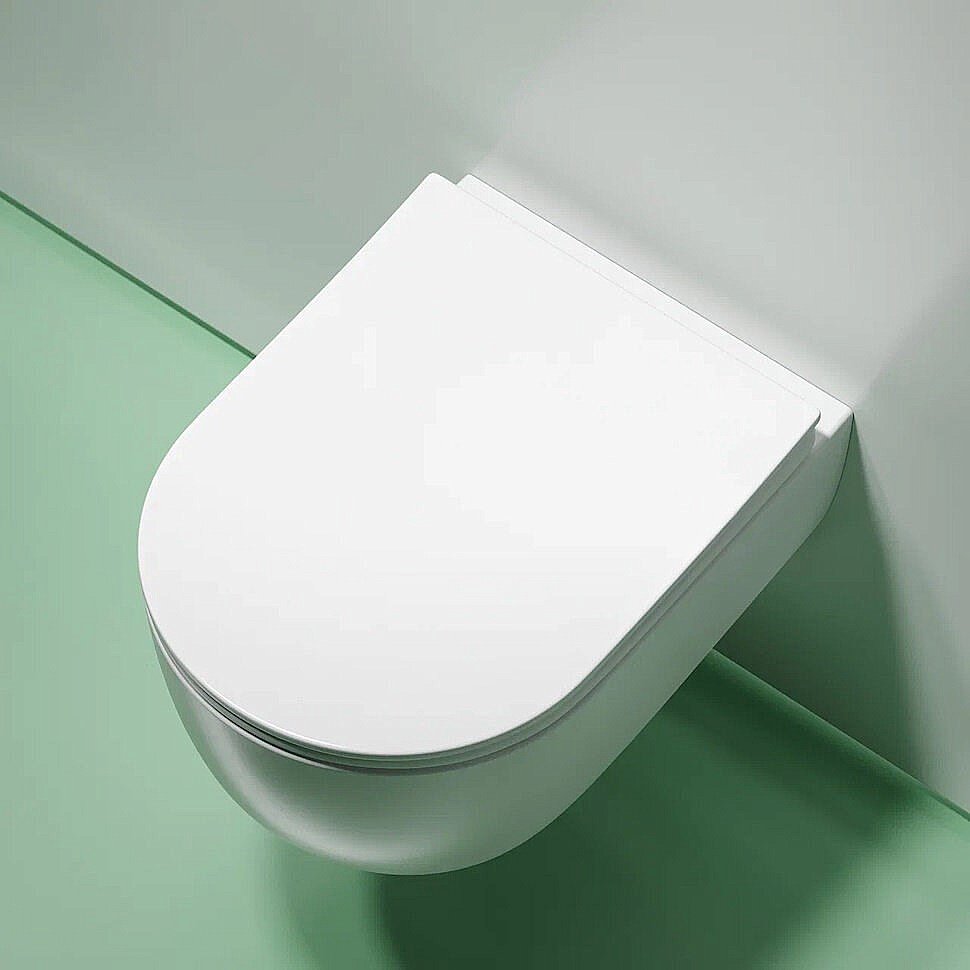 Унитаз подвесной Ceramica Nova Modena CN6063MW безободковый, с крышкой микролифт, белый матовый купить в интернет-магазине Sanbest