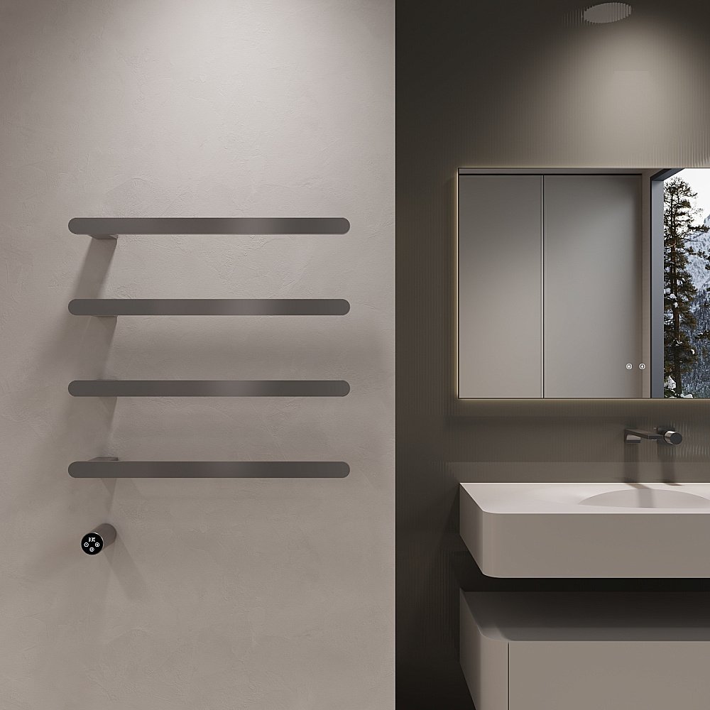 Полотенцесушитель электрический Vincea VTD-2H2GM вороненая сталь, таймер купить в интернет-магазине сантехники Sanbest