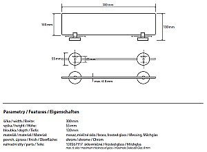 Полка стеклянная Bemeta Omega 104122042 30 купить в интернет-магазине сантехники Sanbest