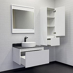 Тумба с раковиной Comforty Марсель 75 белая матовая для ванной в интернет-магазине Sanbest