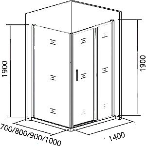 Душевой уголок Good Door Cofe WTW+SP 140х70 стекло прозрачное/профиль хром купить в интернет-магазине Sanbest