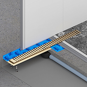 Душевой лоток TIMO Drain System 900 с вставкой "lines", Золото матовое купить в интернет-магазине Sanbest