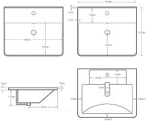 Тумба с раковиной Aquanet Оптима 50 344794+301802 дуб рустикальный для ванной в интернет-магазине Sanbest