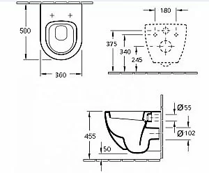 Унитаз подвесной Esbano LOTUS ESUPLOTUBM безободковый, с крышкой микролифт, матовый  черный купить в интернет-магазине Sanbest