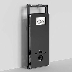 Инсталляция для унитаза WasserKraft Salm 27TLT.010.ME.BL.BN02 черная панель/кнопка никель купить в интернет-магазине сантехники Sanbest