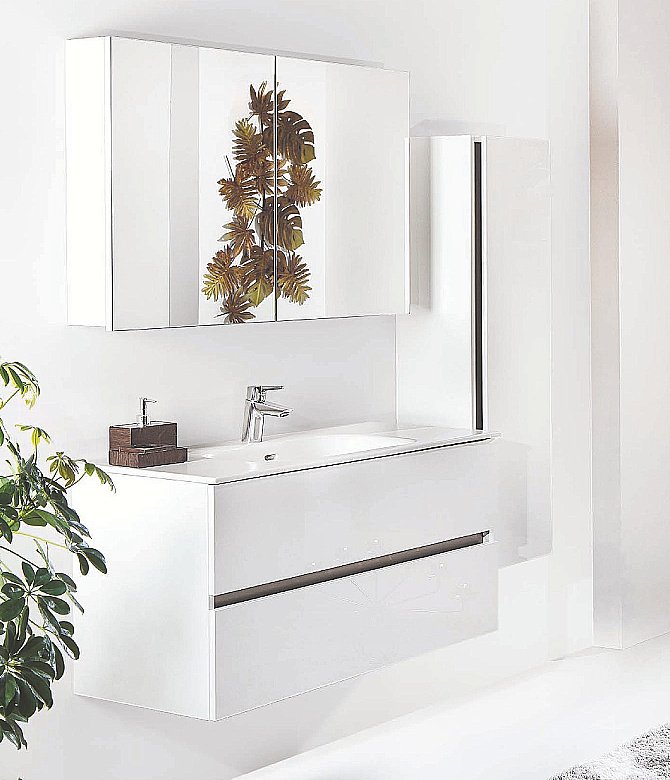 Тумба с раковиной Armadi Art Vallessi 100 белая для ванной в интернет-магазине Sanbest