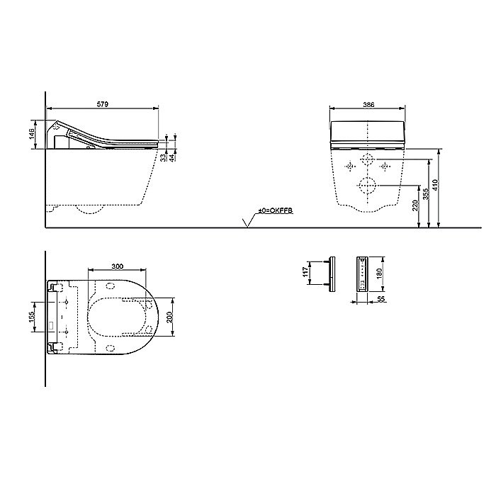 Крышка-биде Toto WASHLET RX TCF894CG#NW1 с дистанционным управлением купить в интернет-магазине Sanbest