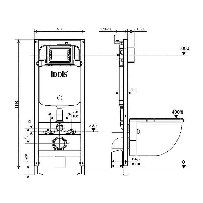 Инсталляция для унитаза Iddis Optima Home OPH00GCi32K купить в интернет-магазине сантехники Sanbest