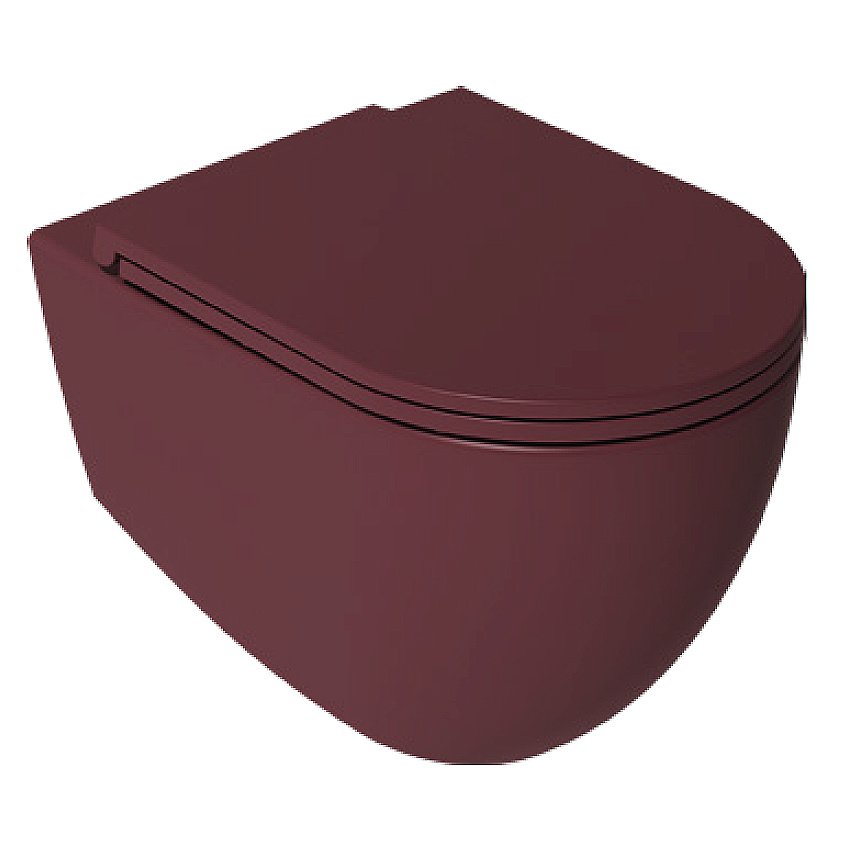 Унитаз подвесной Isvea Infinity 10NF02001SV-2R бордовый матовый, безободковый купить в интернет-магазине Sanbest