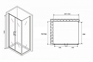 Душевой уголок ABBER Sonnenstrand AG04100C-S75 100x75 стекло прозрачное/профиль хром купить в интернет-магазине Sanbest