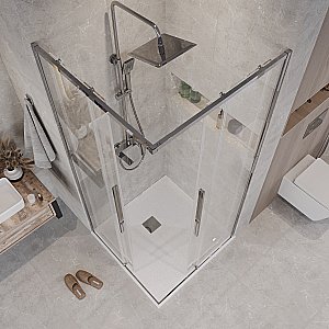 Душевой уголок Grossman Galaxy 300.K33.01.1010.10.00 100x100 стекло прозрачное/профиль хром купить в интернет-магазине Sanbest