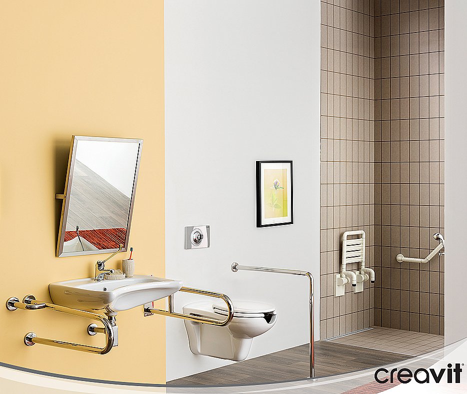 Унитаз подвесной с функцией биде Creavit для инвалидов BD320-00 белый купить в интернет-магазине Sanbest