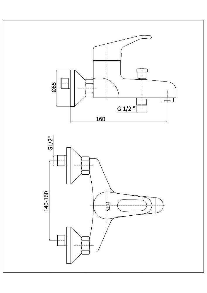 Смеситель для ванны GPD KALIPSO MBB20 купить в интернет-магазине сантехники Sanbest