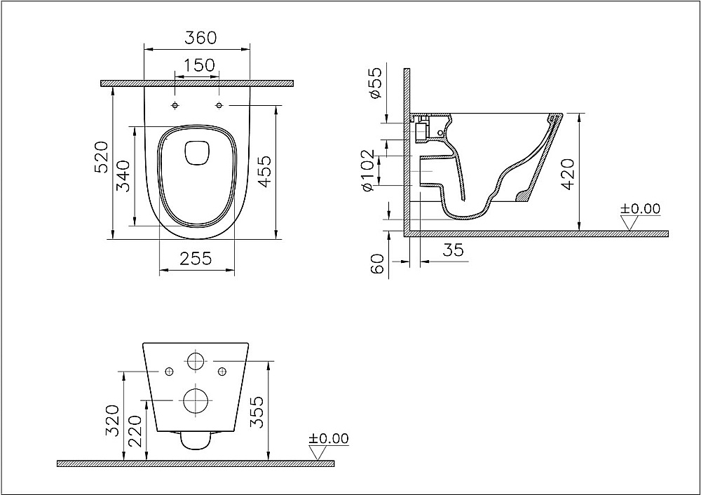 Унитаз подвесной VitrA M50 8302B003-6404 VortexFlush безободковый, смыв торнадо, с крышкой микролифт, белый купить в интернет-магазине Sanbest