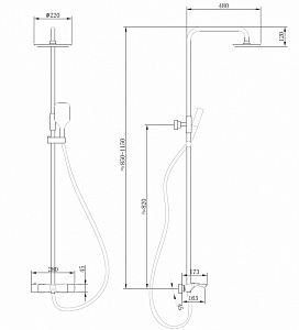 Душевая система Abber Thermostat AF8516 хром купить в интернет-магазине сантехники Sanbest