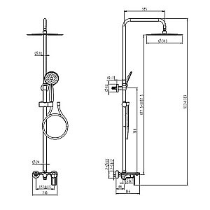 Душевая система Caprigo KUB 54-310 черная купить в интернет-магазине сантехники Sanbest