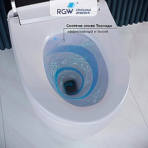 Унитаз приставной RGW SW-30 63420130-01 белый, безободковый, с крышкой микролифт, слив торнадо купить в интернет-магазине Sanbest