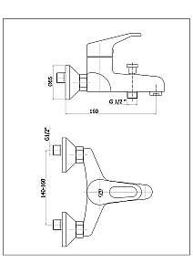 Смеситель для ванны GPD KALIPSO MBB20 купить в интернет-магазине сантехники Sanbest