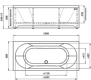 Гидромассажная ванна Радомир Вальс Стандарт 180х80 бронза купить в интернет-магазине Sanbest