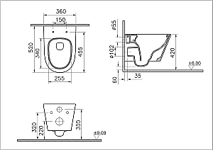 Унитаз подвесной VitrA M50 8302B003-6404 VortexFlush безободковый, смыв торнадо, с крышкой микролифт, белый купить в интернет-магазине Sanbest