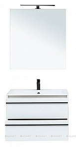 Тумба с раковиной Aquanet Lino 80 белая матовая для ванной в интернет-магазине Sanbest
