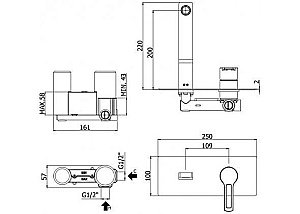 Смеситель для раковины Paffoni Ringo RIN105NO купить в интернет-магазине сантехники Sanbest