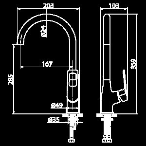 Смеситель для кухни Elghansa Brunn New 5682306 хром купить в интернет-магазине сантехники Sanbest