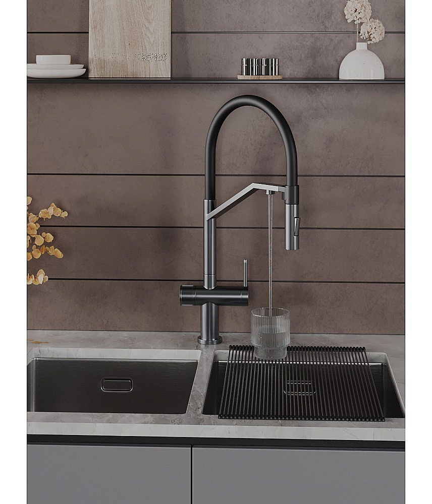 Смеситель для кухни Agger Elegant A3241455 оружейная сталь матовая купить в интернет-магазине сантехники Sanbest