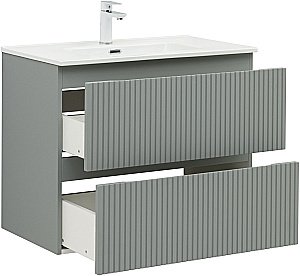 Тумба с раковиной Aquanet Джейн (Flat) 335434/330431 80 мисти грин для ванной в интернет-магазине Sanbest