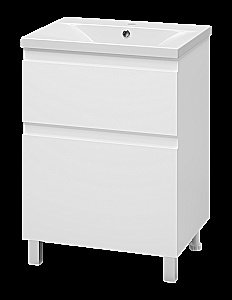 Тумба с раковиной Misty Лаки - 60 П-Лак-01060-0112Я белая для ванной в интернет-магазине Sanbest