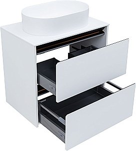 Тумба с раковиной Allen Brau Activity 70 1.34003.WM белая матовая/черный брашированный для ванной в интернет-магазине Sanbest